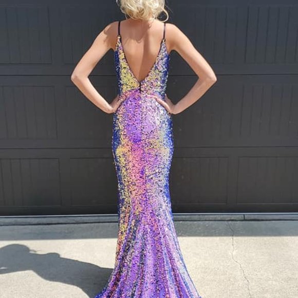 Gorgeous sequin prom dress altered to fit 00 - Picture 1 of 2